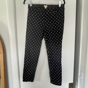 J.Crew mini stretch cropped polka dot pant.